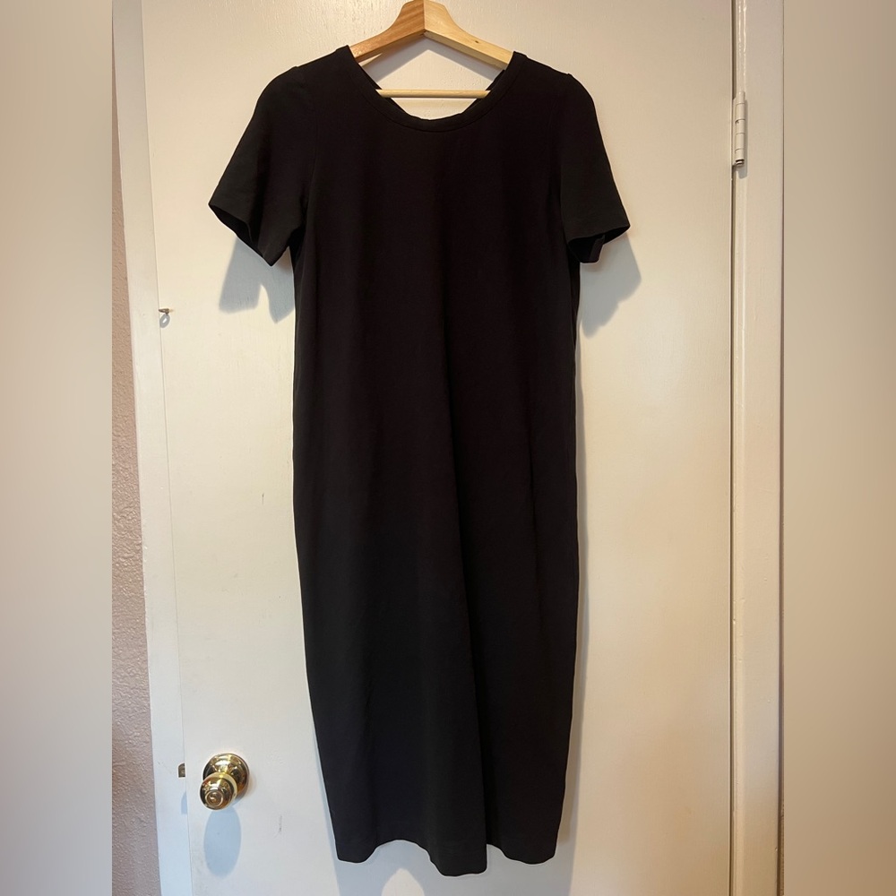 COS Black Midi Dress with Drawstring Back Size Small